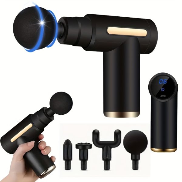 1pc USB Rechargeable Fascia Gun Muscle Massage Gun, Deep Tissue Handheld Impact Massager for Body, Back and Neck Relaxation, Ultra Compact Elegant Design, Suitable for Valentine's Day Sports Gym