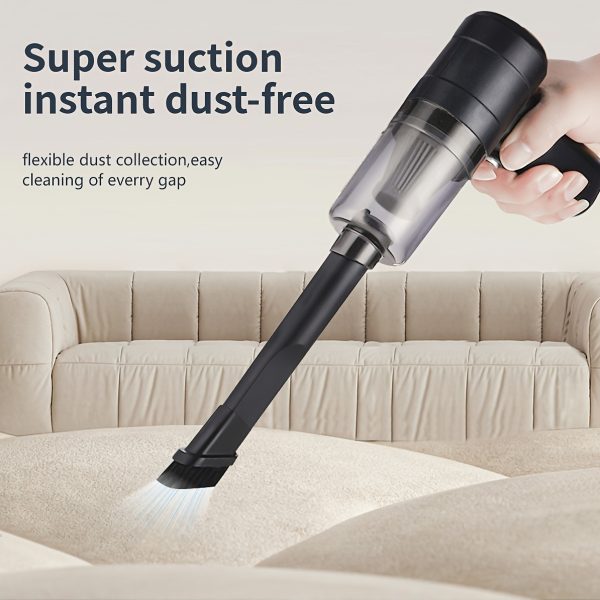 1pc Handheld Vacuum Cleaner with USB Charging, Portable 2-in-1 Suction Blower, 36V Max, 3KPa Power, 1800mAh Rechargeable Lithium Battery, Quiet Operation at 50dB, for Home, Office, Car, Pet Hair, Travel - Includes Multiple Accessories