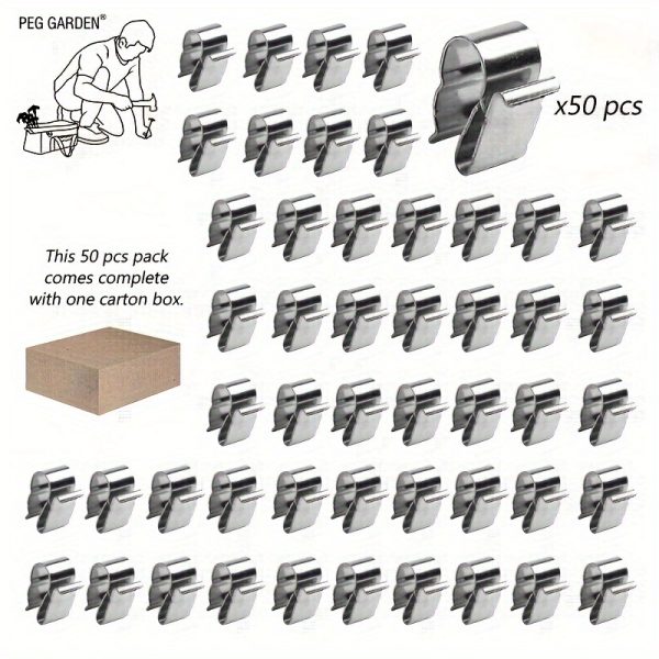50/100pcs Trailer Frame Wire Clip, Stainless Steel Clip Metal Cable Clip, Solar Panel Wire Clip, Double Wire Trailer Wire Clip Suitable for PV Wiring Ship Cable Ship, Stainless Steel Trailer Wiring Cable Clip Car Wire Replacement Parts Ship Trailer Fishing Boat Organization