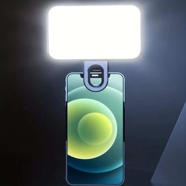 Portable Mini Clip-on LED Light, Rectangular Indoor Reading & Charging Light, USB Powered, No Battery, for Smartphones and Tablets