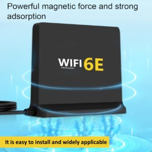 WiFi6E-M2 2.4 GHz + 5 GHz + 6E Tri-Band Omnidirectional Indoor Antenna, RP-SMA Female Magnetic Base 8dBi Antenna with 198.12cm Cable for WiFi Router Wireless Network Card PC Motherboard PCI PCIe Card Security IP Camera