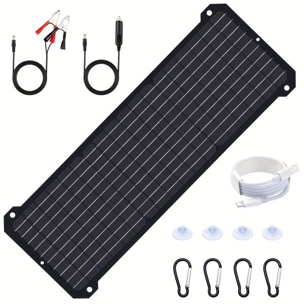 50W Portable Solar Panel Charger with 3 USB Ports,, Magnetic Material - Ideal for Outdoor Camping, Hiking, Phone Charging, and Powering Lights & Flashlights, Solar Phone Charger