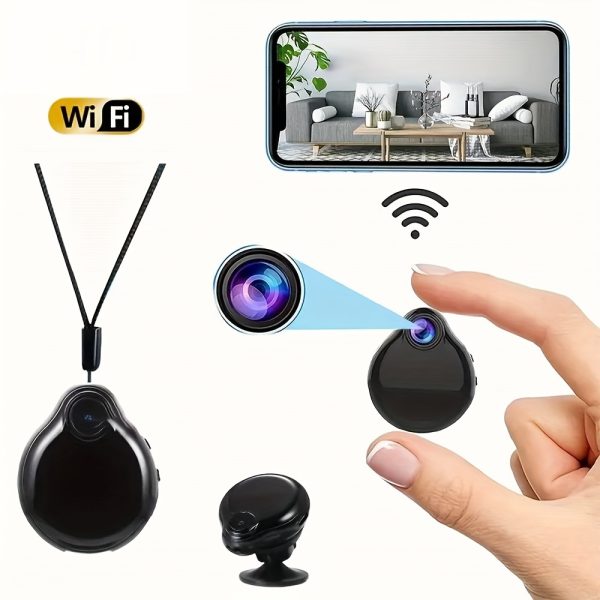 Home Office Suitable Mini Wifi Camera with HD Lens, Infrared Night Vision, Motion Detection, Sound Detection, And Remote Control Via Mobile App for Nanny Monitoring.
