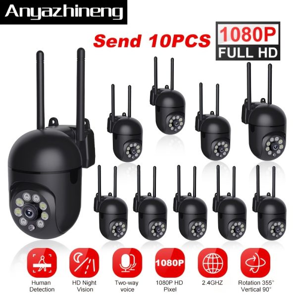 10pcs ANYAZHINENG 1080P HD Security Cameras with Night Vision, Two-Way Audio, 355° Vertical & 90° Swivel - USB Powered, Wi-Fi Connectivity, App-Controlled for Home & Monitoring, Indoor Security Camera