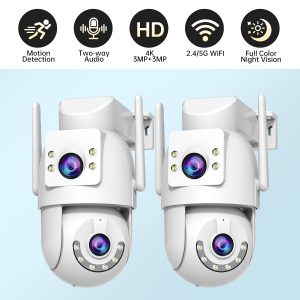 Wireless Camera with Dual Lenses And Screens, Featuring Auto-Tracking for Nanny Monitoring And Outdoor Street Security.