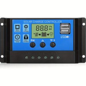 1pc WENSCHA Solar Panel Charge Controller - 12V/24V Auto, PWM, with Adjustable Parameters, LCD Display & Dual USB Ports, Overload Protection for RVs, Boats, and More, Rv Battery Regulation|Functional Interface|Secure Mounting