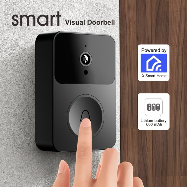 Innovative, Smart Wireless Doorbell with Camera, Bi-Directional Voice Intercom, Infrared Night Vision, 38 Chime Melodies, Wi-Fi Connectivity, Type-C Rechargeable Battery, Real-Time App Viewing - Ideal for Home Security, Wireless Doorbell Camera