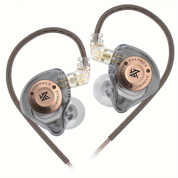 KZ EDX Pro X Wired In-Ear Monitor Headphones - Dual DD HiFi Stereo, Noise Cancelling Earbuds with Detachable Cable, USB Powered, Rubberized Comfort Fit, Ideal for Anime/Movies/TV/Gaming