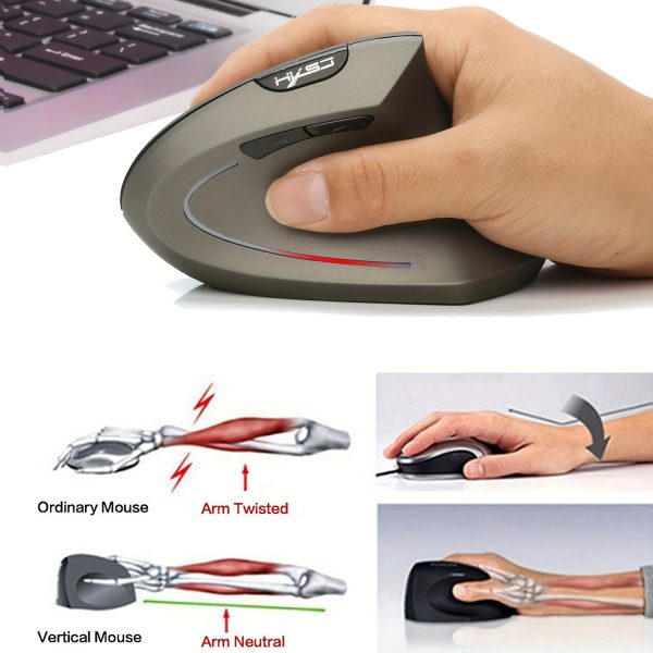 HXSJ Ergonomic Wireless Mouse, 2.4G Optical, Right-Handed, Cartoon Theme, Battery Powered (AAA), Plug and Play for Windows 7, Home Office Use