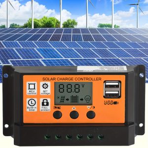 Solar Charge Controller - High Efficiency Automatic 12V/24V with LCD Display, Dual USB Ports, Multiple Protection Systems (Including Overcharge Protection and Short Circuit Protection, etc.), Programmable Timer - Reliable, Durable and Easy to Use