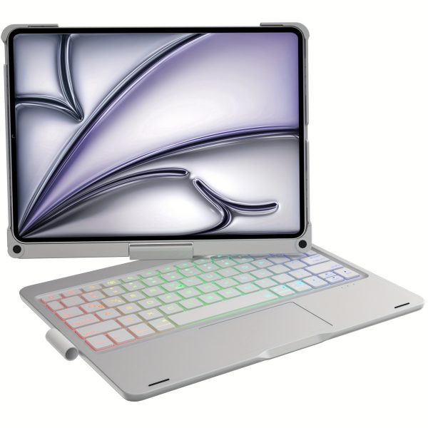 Transform your tablet into a notebook in seconds, Touch Keyboard Case for iPad Air 11-inch (2024 M2) & iPad Pro 11(4th/3rd/2nd/1st Gen): Multi-Touch Trackpad & Mixed Colors Backlight & 360° Rotatable, Thin & Light for iPad Air 5th & 4th Gen.