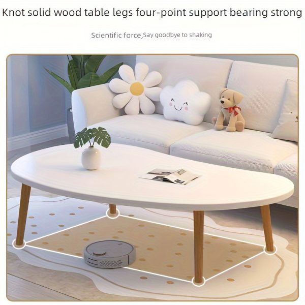 1pc Modern Wooden Coffee Table with Sturdy Legs, Space-Saving Easy Assembly, Multi-Purpose Storage Rack for Living Room and Bedroom, Floor-Standing Layered Shelf, No Metal Pipes, Wood Material, Utility Racks