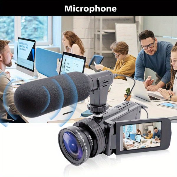 DV100 Portable HD Digital Camera with Detachable External Microphone - 16MP High-Definition Lens, 16x Digital Zoom, Compact & Easy to Operate for Outdoor Camping, Daily Life Documentation, Concert Recording - USB Rechargeable with Built-in Battery & Data Cable
