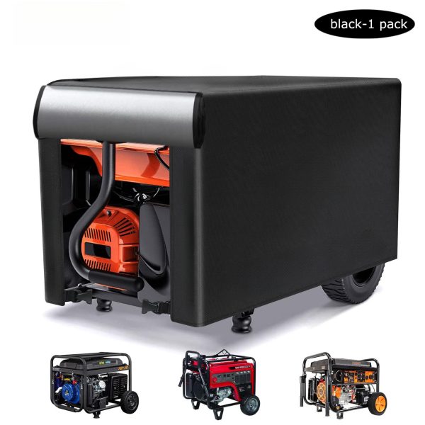 1pc Heavy Duty Waterproof Generator Cover, Polyester Outdoor Protector for 5000-10000 Watt Portable Generators, UV/Wind/Snow Resistant, Black