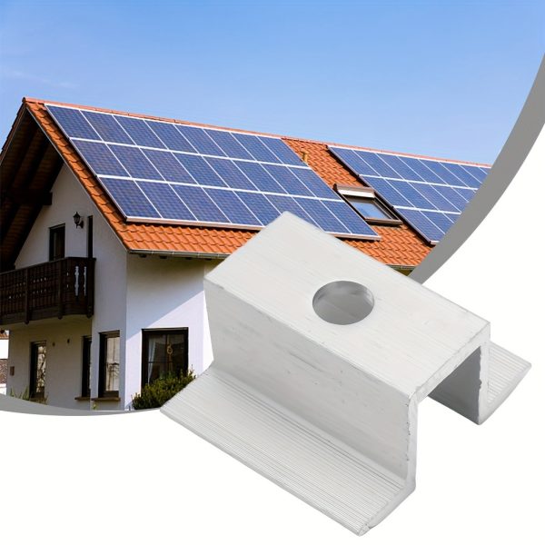 10pcs Solar Panel Clamps - Aluminum Alloy, Fits 25-50mm Frames, Outdoor Photovoltaic Mounting Accessories