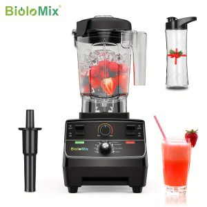 BioloMix Kitchen Blender, 2200W Professional Smart Timer Pre-programed Blender Mixer Juicer Food Processor Ice Smoothies Crusher, Wall Breaker, with 2L Jar and 600ml Portable Cup