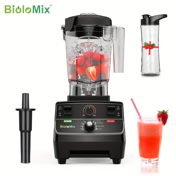 BioloMix Kitchen Blender, 2200W Professional Smart Timer Pre-programed Blender Mixer Juicer Food Processor Ice Smoothies Crusher, Wall Breaker, with 2L Jar and 600ml Portable Cup