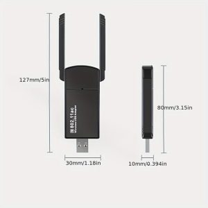 High-Speed USB 1300Mbps WiFi Adapter for Desktop PCs - Dual Band 5G/2.4G, High Gain Antenna, Plug & Play for Windows 7/8/8.1/10/11 - Instant Wireless Connectivity