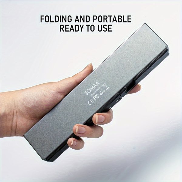 JOMAA Portable Wireless Wireless Keyboard with Stand – Rechargeable, Foldable, 60-Key Compact Design for Phones, Tablets & Laptops, Ergonomic Matte Finish, USB-C Charging, Built-in Lithium Battery,