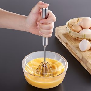 1pc 30.48 cm stainless steel egg beater - a must-have for RV kitchens - handheld, manual egg beater, ideal for indoor/outdoor baking, suitable for home, restaurant, and outdoor camping