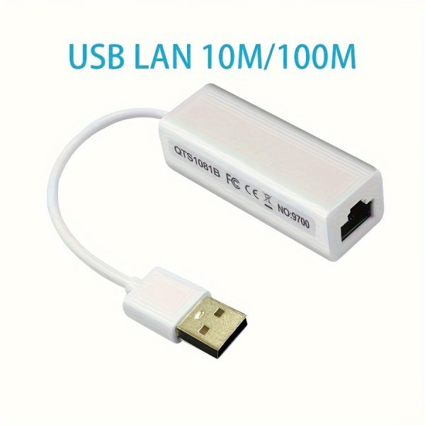 USB Ethernet Cable Converter USB 2.0 To 10/100 Network Lan RJ45 Female Port Wired Adapter