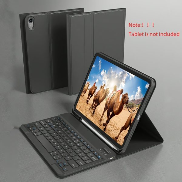 Compatible with 10.9-inch iPad 10th generation keyboard case, wireless keyboard and detachable PU Leather case with pen holder, supports automatic sleep/wake lid, detachable wireless keyboard, slim lightweight stand cover excluding computers