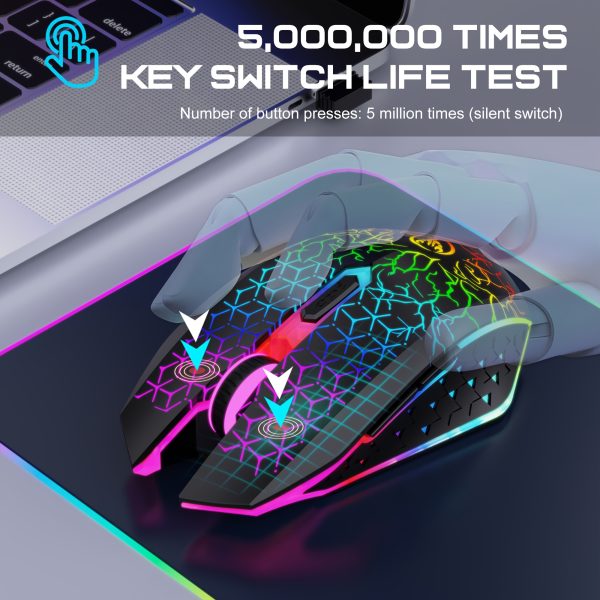 HXSJ-T34 wireless dual-mode mouse, color lighting, silent button mouse, TYPE-C charging, suitable for PC laptops and desktops!