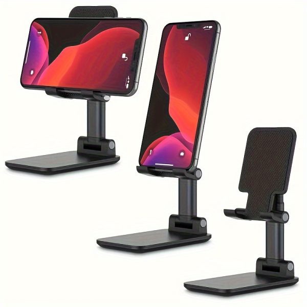 Adjustable Desktop Phone Stand Holder - Foldable, Height & Angle Adjustable, Non-Waterproof ABS Material, Universal for 10.16-20.32cm Devices, Ideal for Office & Bedroom, Compatible with iPhone iPad Samsung Tablets