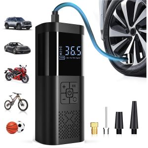 Portable Air Compressor Tire Inflator, 150PSI Car Tire Pump, Equipped with a Tire Pressure Gauge, LED Light, And a Three Times Faster One-Button Smart Cordless Tire Pump, Suitable for Cars, Motorcycles, Bicycles, And Sports Balls.