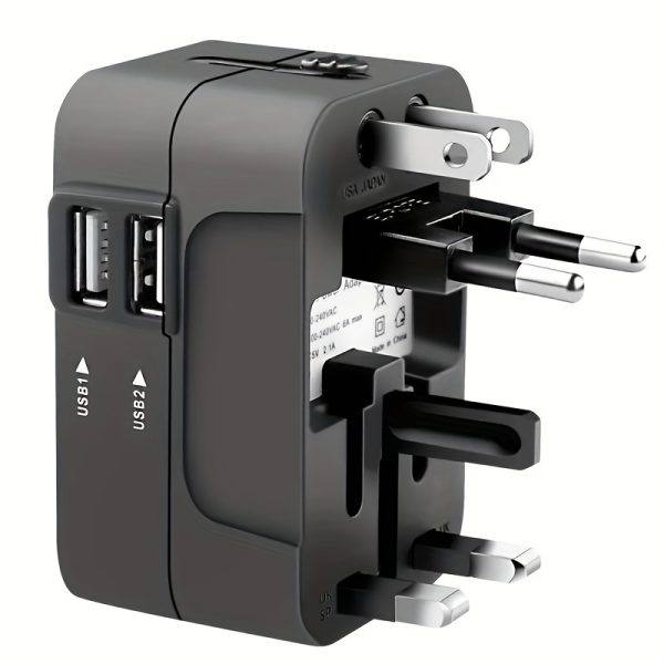 Travel Adapter with 2 USB Charging Ports, Dual USB Charger, Travel Adapter, Wall Charger AC Power Plug Adapter with Dual USB Charging Parts