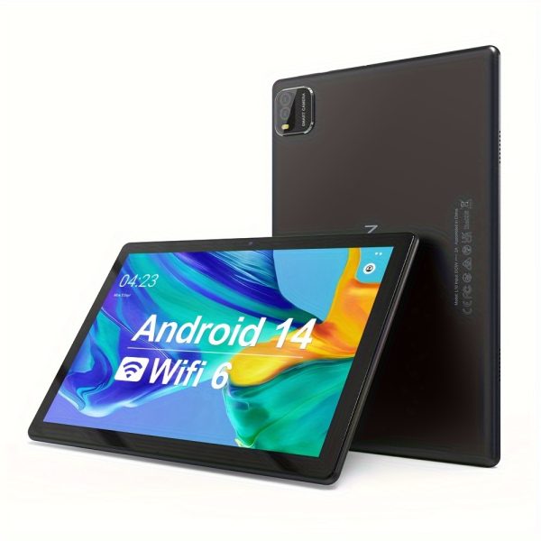 25.65 cm Android 14 Tablet, 64GB ROM with 256GB Expandable Storage, Quad-Core Processor, IPS HD Touch Screen & Dual Speakers, Wi-Fi Enabled, 8MP+2MP Cameras, 6000mAh Long Battery Life, Type-C Charging Port