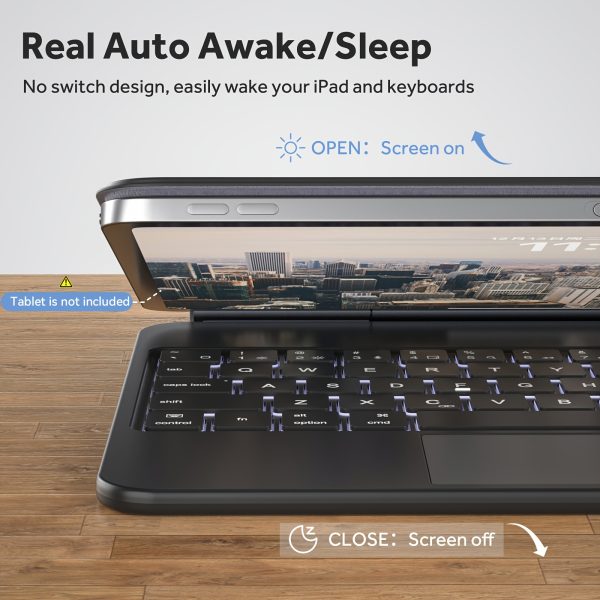 CHESONA Magic Keyboard For IPad Air 11-inch (M2) 2024 & IPad Pro 27.94 Cm (4th/3rd/2nd/1st Gen), For IPad Air 4th/5th Gen, Backlit, USB Cable Included, Durable ABS Material, Compact And Portable Design, (Tablet Not Included)