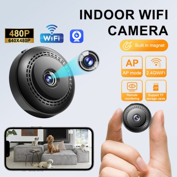 1pc 480P Wi Fi surveillance camera, home security surveillance camera, USB/battery powered, portable, non waterproof, used for home/office security, car cameras, pet cameras, only supports 2.4G