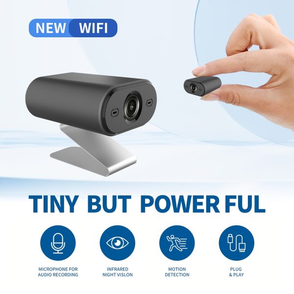 Mini X8 Security Camera, 480p USB Charging, Wi-Fi Enabled with App, Infrared Night Vision, Motion Detection, TF Card Memory, Easy Installation, Portable for Home Surveillance