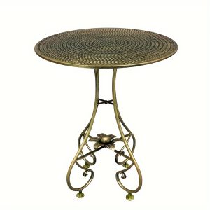 1pc Vintage-Inspired Nordic Bronze Coffee Table - Modern Industrial Style with Metal Frame, Portable Design for Living Room, Coffee Table for Living Room