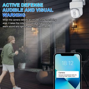 1080P Full HD Outdoor WiFi Security Camera, Wall-Mounted, Night Vision, APP Control, Audio & Motion Alerts, Color Display, Panoramic Surveillance, 355° Horizontal & 90° Vertical PTZ, with Two-Way Audio & AI Detection, USB Powered, No Battery, for Home Safety