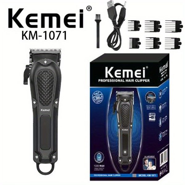 Barber Blading Hair Cutting Machine Clipper Kemei KM-1071Grooming Cordless Rechargeable Professional Shaver Clippers Easter