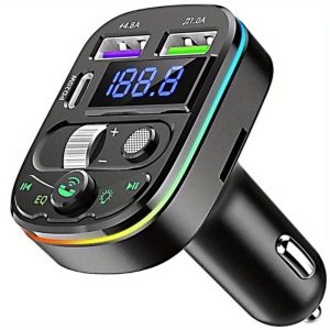1pc Car Charger, Mobile Phone Charger, 5.0 Wireless Transmitter, MP3 Player, Hands-free Receiver, Ambient Light Transmitter, Type-C 3.1A Fast Charging 790005167