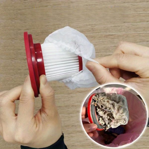 50pcs/100pcs Disposable Vacuum Cleaner Filter Elements - Universal Non-Woven Fabric Accessories for Home and Office Use, Polyester Material, No Battery Needed, Vacuum Cleaner Accessories | Red and White Filter | Durable Vacuum Parts, Vacuum Cleaner Replacement Parts