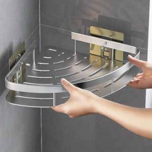 1 Pc Bathroom Shelves No-drill Wall Mount Corner Shelf Shower Storage Rack Holder For WC Shampoo Organizer Bathroom Accessories 200g 999900762