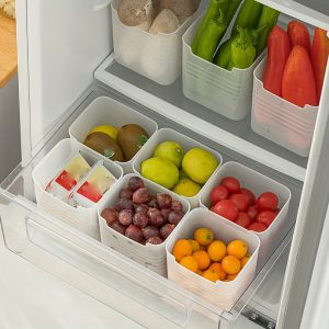 5pcs Multi-purpose Storage Box, Refrigerator Fruit And Vegetable Storage Basket, Snack Storage Box, Kitchen Storage Box, Refrigerator Side Door And Internal Universal Storage Box, Keep Refrigerator Tidy, Kitchen Supplies