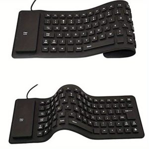 Travel Portable Keyboard Foldable Silicone Keyboard, USB Wired Rollup Silent Typing Soft Touch Keyboard for PC Notebook Laptop