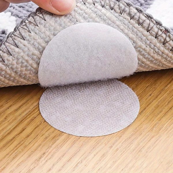 15pcs Reusable Double-Sided Adhesive Pads - Traceless, Anti-Slip for Carpets, Tablecloths & Sofa Fixing - White Dacron & Spandex