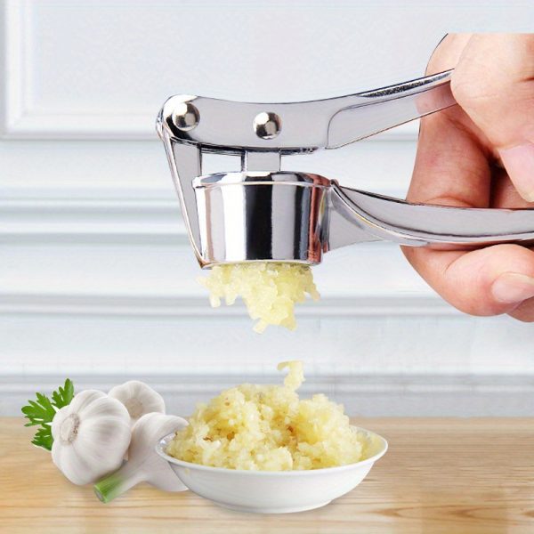 1pc Premium Stainless Steel Garlic Press - Easy Garlic Chopper And Ginger Crusher, Easy to Clean Kitchen Tools, Durable Garlic Chopper for Daily Cooking