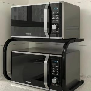 Multifunctional Metal Kitchen Storage Shelf with Open Storage – Durable Countertop Organizer Rack for Microwaves, Dishes, Plates, and Pots – No Wooden Materials, Non-Electric, Versatile Use