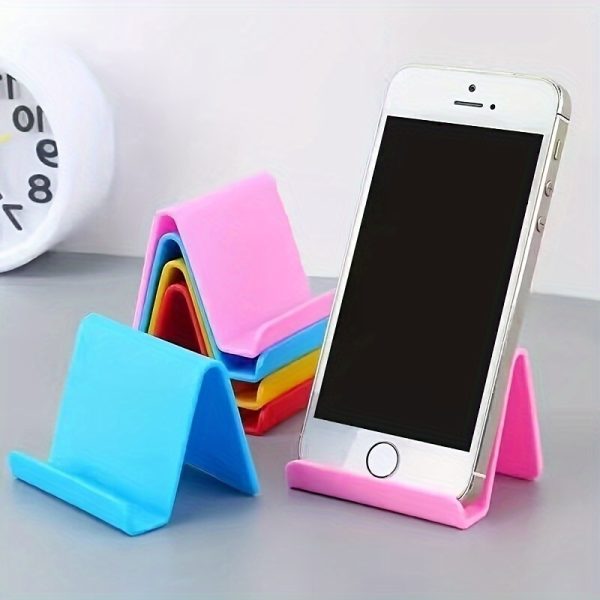 Adjustable PVC Phone & Tablet Stand - Easy Install, Wall-Mount or Desktop Holder, Multi-Angle Tilt for Optimal Viewing, Ideal for Home, Office, School Use - Available in Pink, Blue, Yellow, Tablet Holder Stand