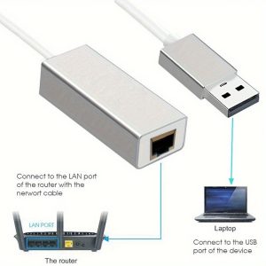 High-Speed 100Mbps USB to Ethernet Adapter - Plug & Play RJ45 Network Converter for Laptops, PCs, Macs, Linux - Compact & Portable Design