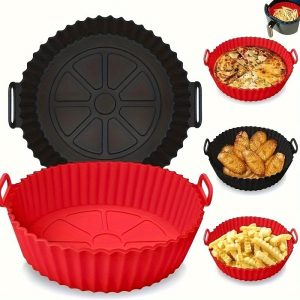 1pc Multicolor Silicone Fryer Pan, Heat Resistant, Food Grade, Recyclable, Thickened, with Baking Sticky Mat, for Household Kitchen, Baking