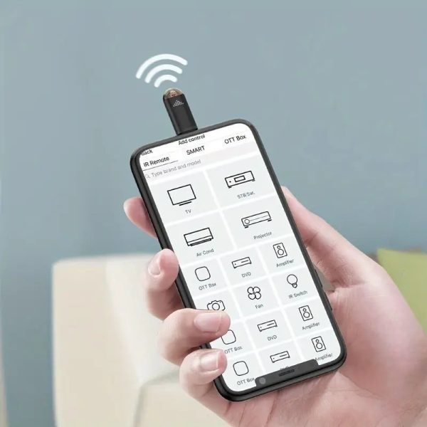 Smartphone Infrared Remote Control Adapter: Universal Mini Remote Control Compatible with TV, Air Conditioner, Fan, Camera, etc. - Compatible with Type-C