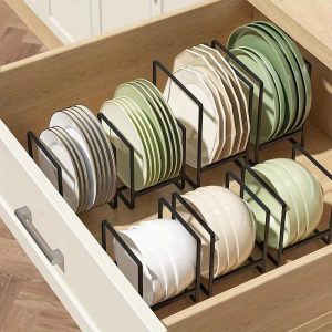 1pc Carbon Steel Plate and Utensil Storage Rack, Japanese Style Metal Organizer for Kitchen Countertops and Cabinets, Household Kitchen Tools for Female - Utensil Drainage Rack